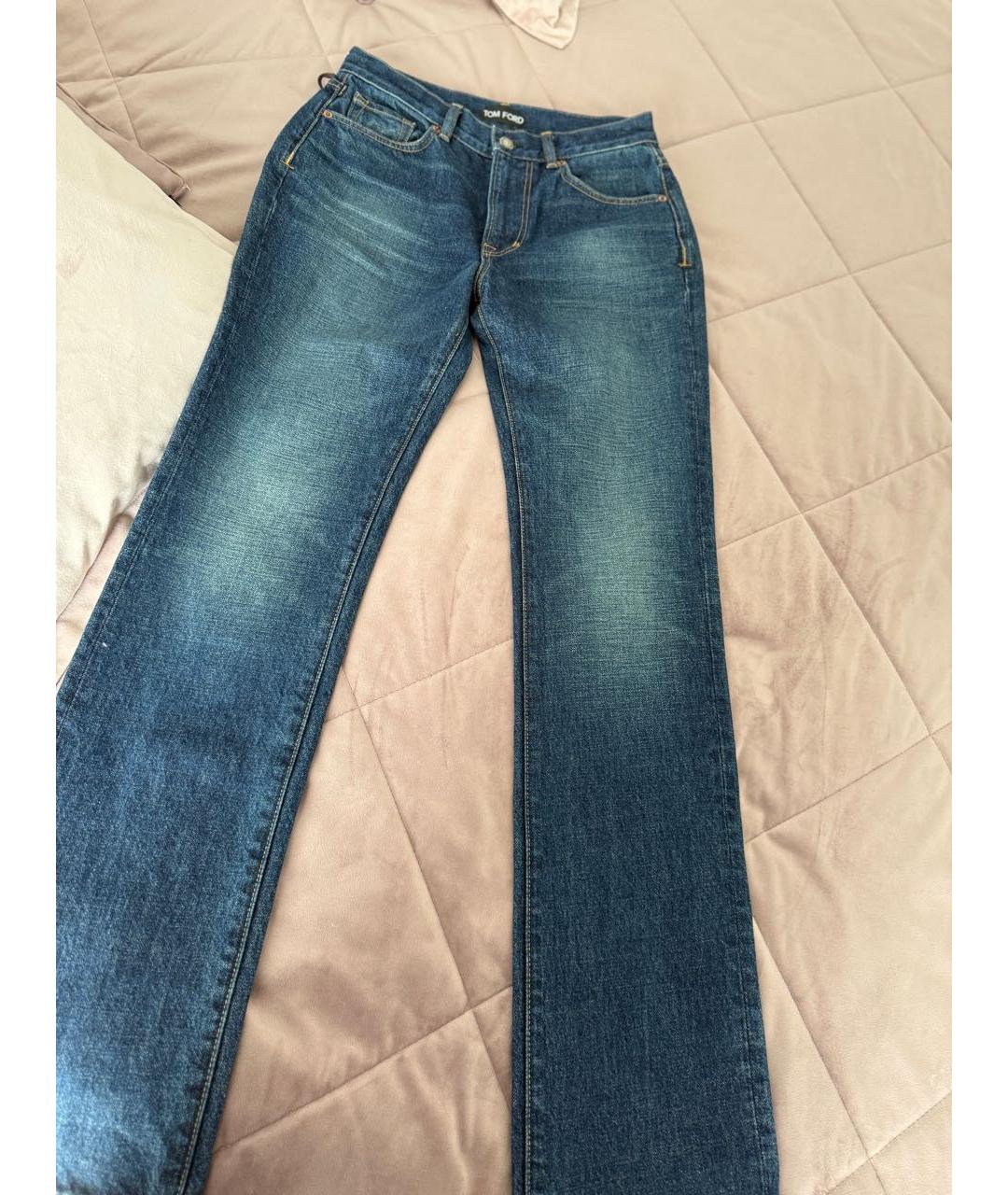 TOM FORD Синие хлопковые прямые джинсы, фото 4