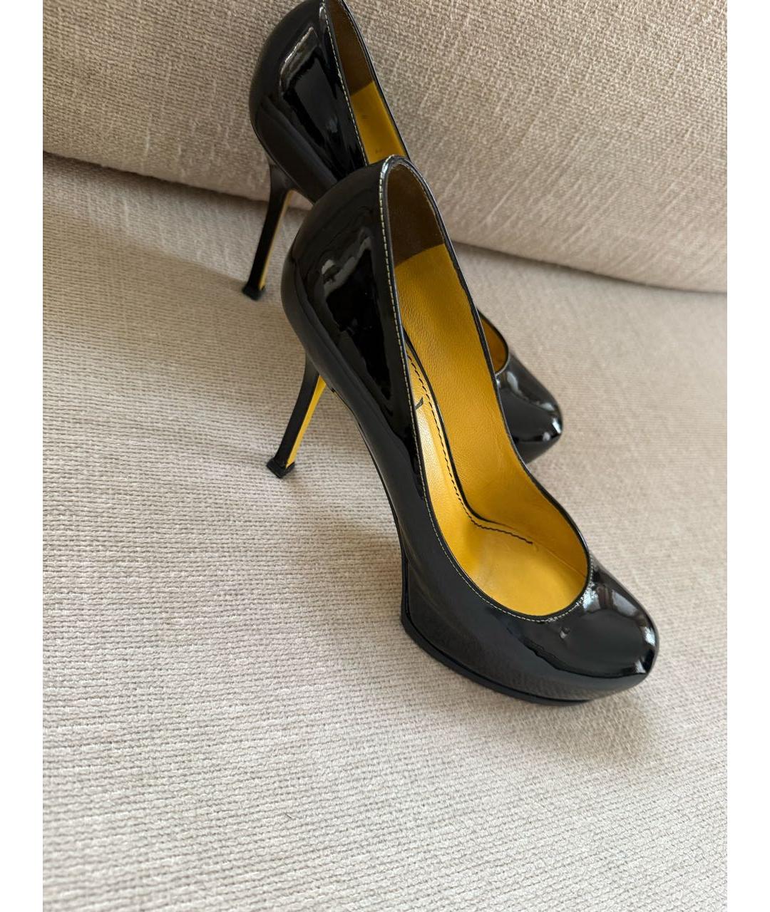 SAINT LAURENT Черные туфли из лакированной кожи, фото 5