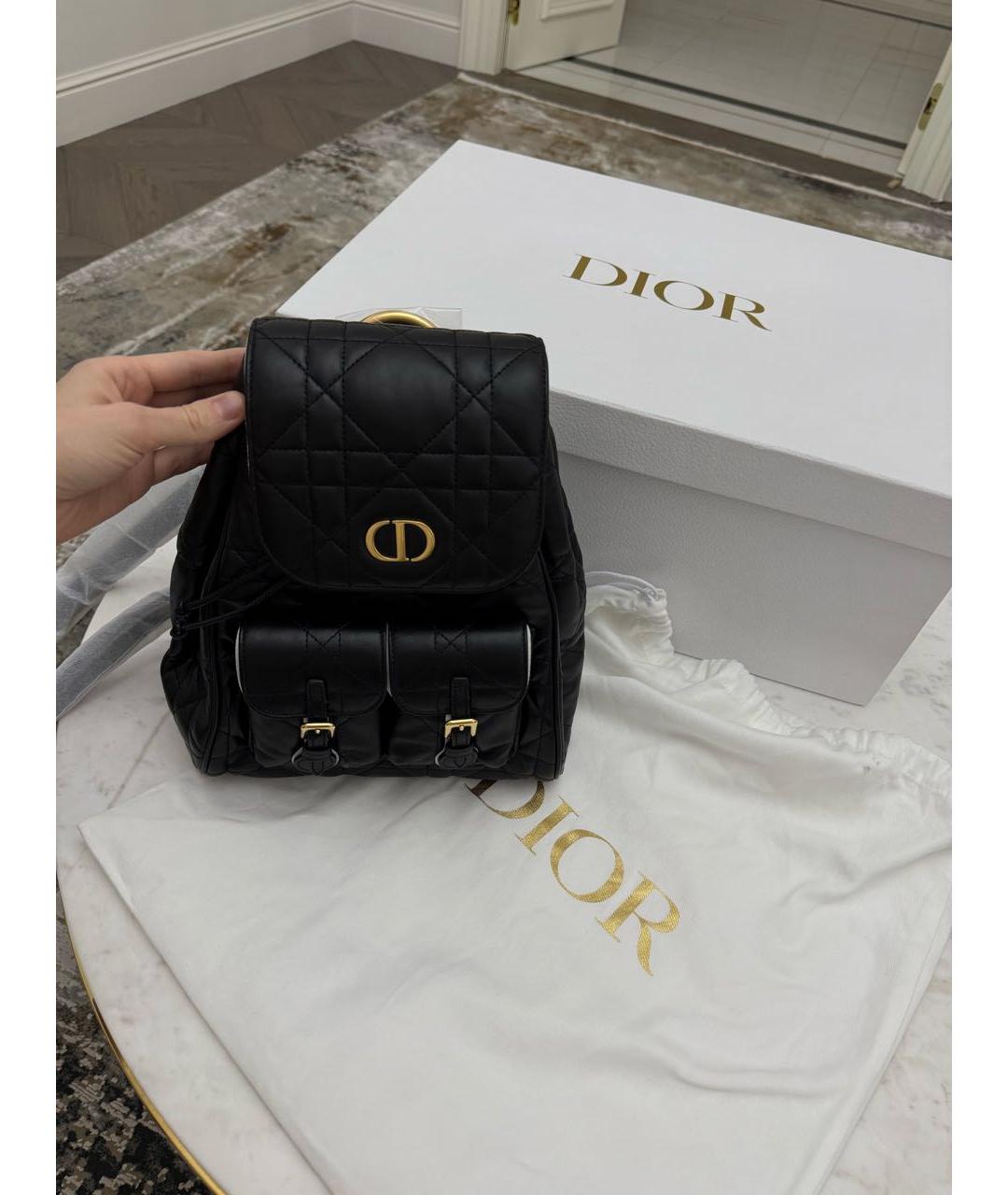 CHRISTIAN DIOR Черный кожаный рюкзак, фото 6