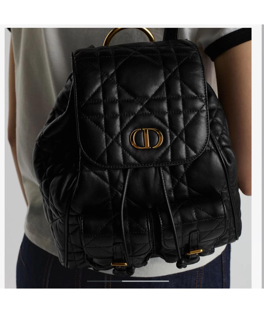CHRISTIAN DIOR Черный кожаный рюкзак, фото 3