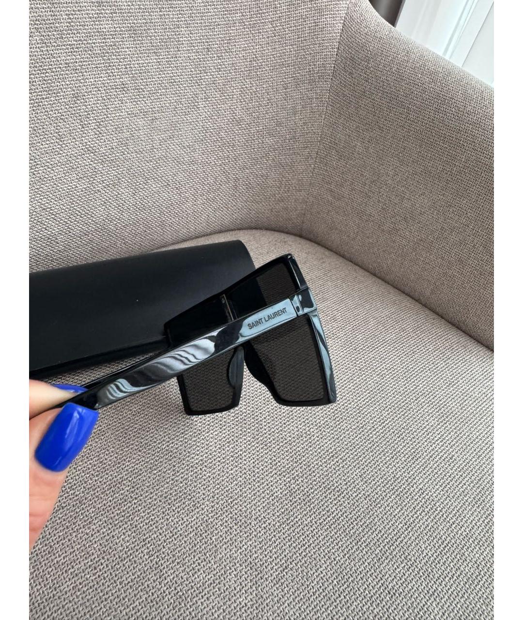 SAINT LAURENT Черные пластиковые солнцезащитные очки, фото 3