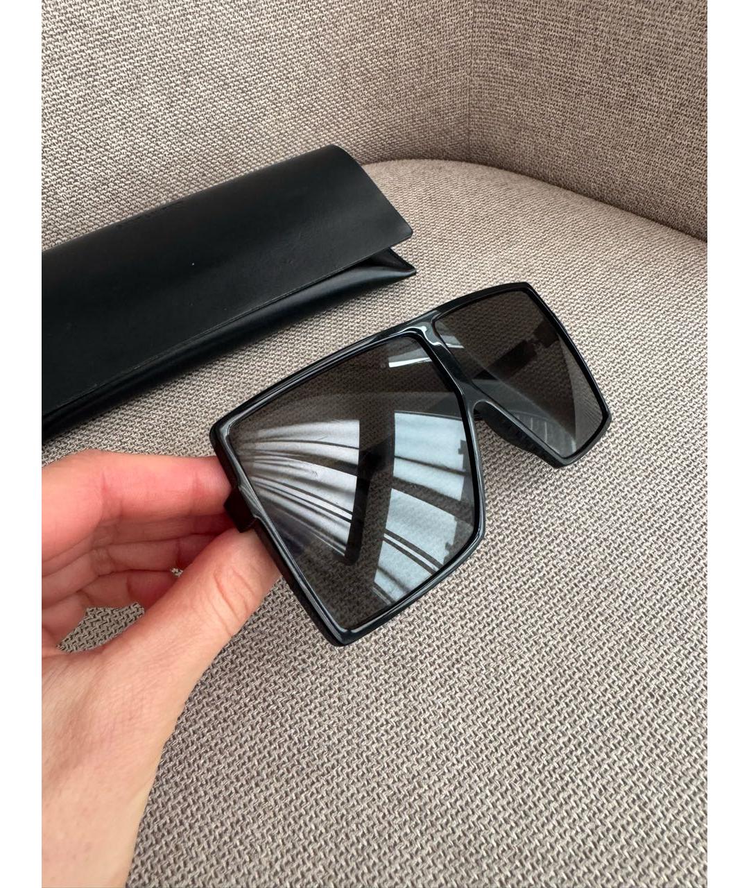 SAINT LAURENT Черные пластиковые солнцезащитные очки, фото 6