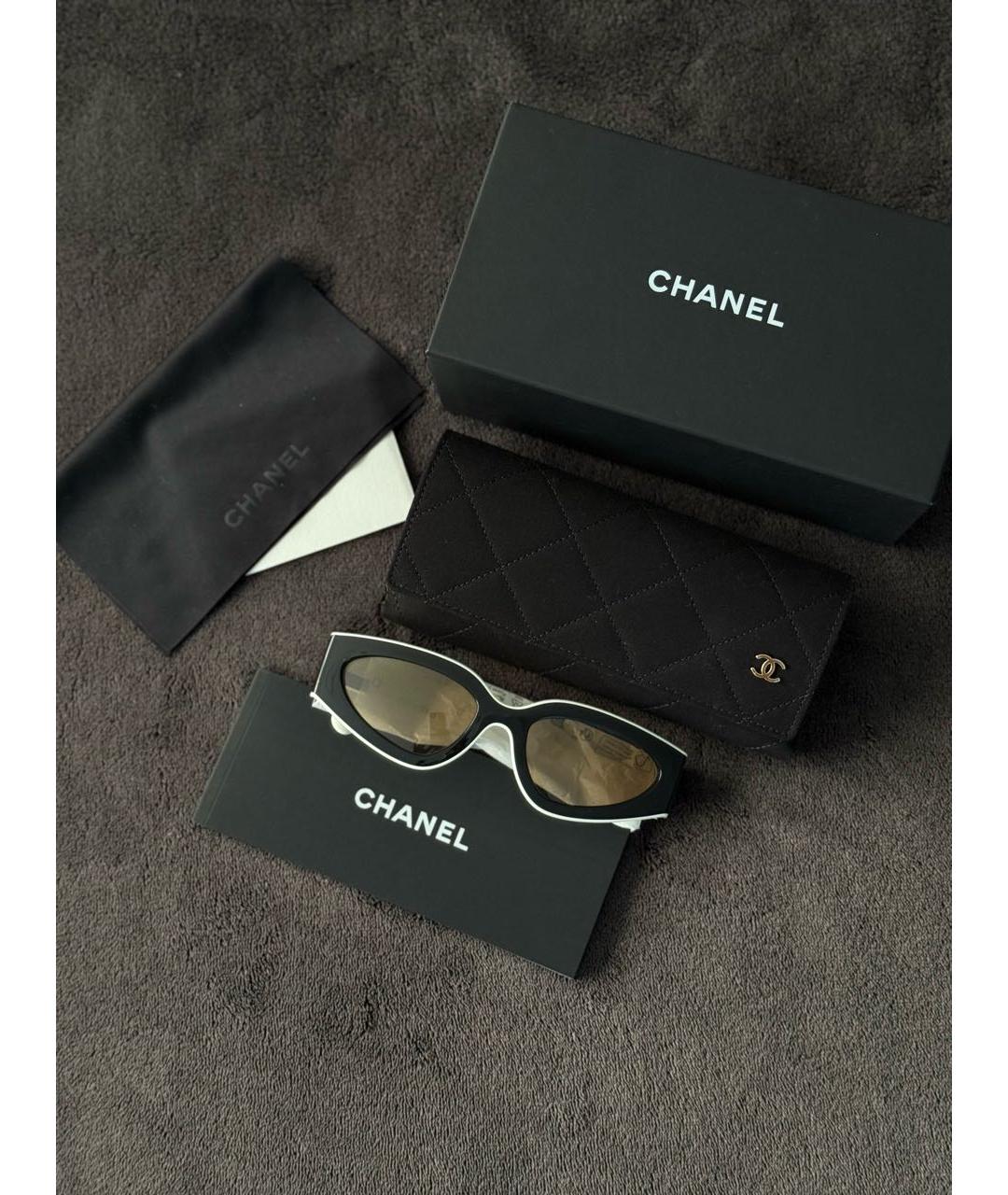 CHANEL Черные пластиковые солнцезащитные очки, фото 5