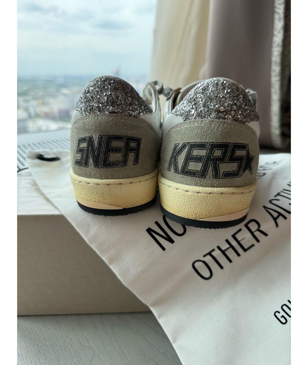 GOLDEN GOOSE DELUXE BRAND Бежевые кожаные кеды, фото 3
