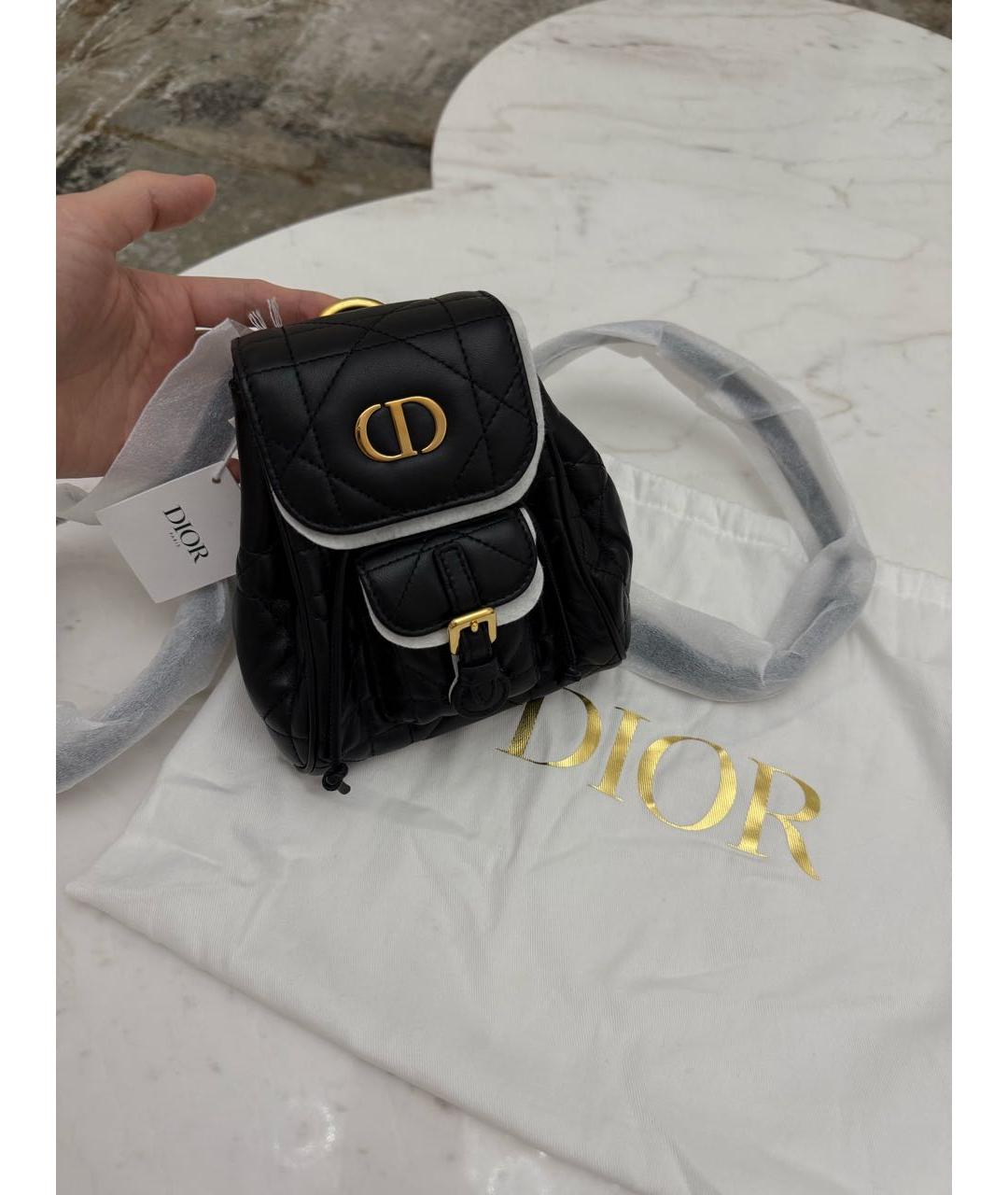 CHRISTIAN DIOR Черный кожаный рюкзак, фото 2