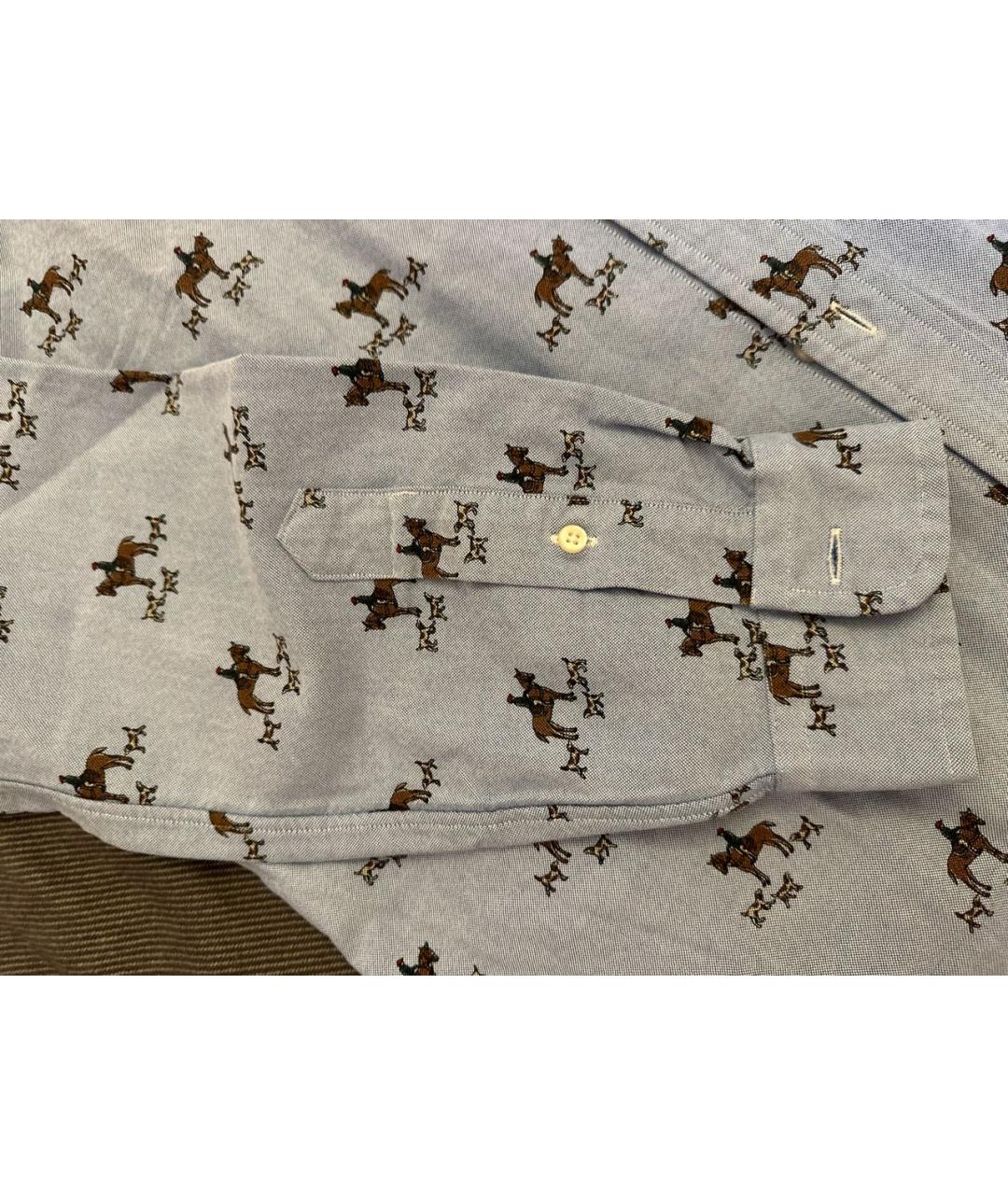 POLO RALPH LAUREN Голубая хлопковая кэжуал рубашка, фото 3