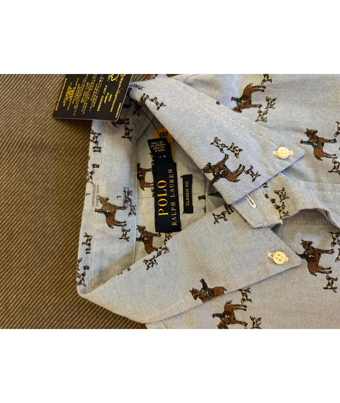 POLO RALPH LAUREN Голубая хлопковая кэжуал рубашка, фото 2