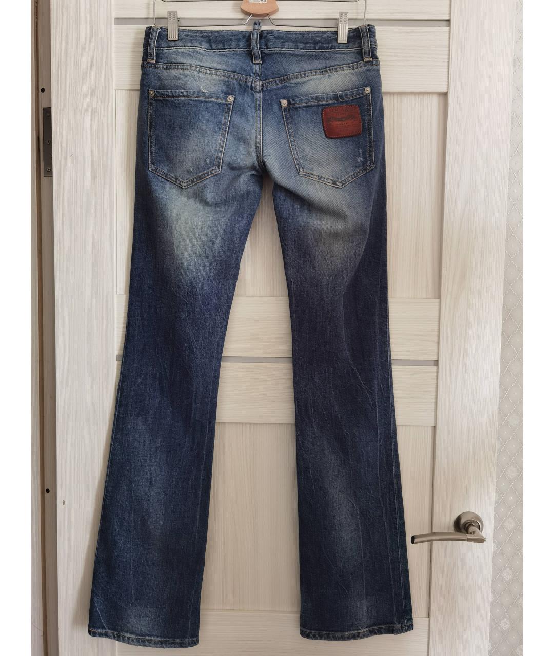 DSQUARED2 Синие хлопко-эластановые джинсы клеш, фото 2