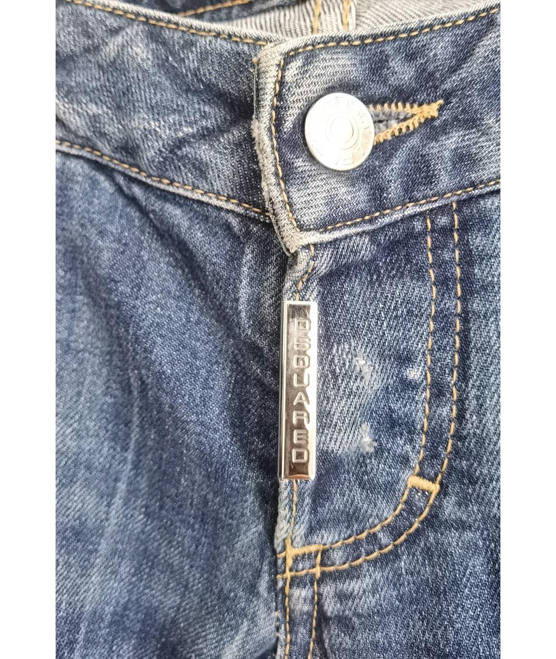 DSQUARED2 Синие хлопко-эластановые джинсы клеш, фото 9