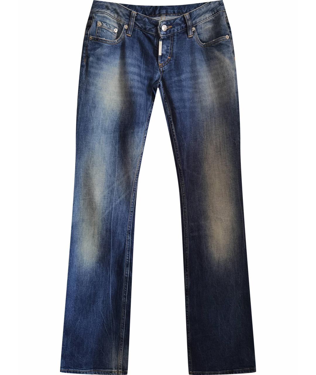DSQUARED2 Синие хлопко-эластановые джинсы клеш, фото 1