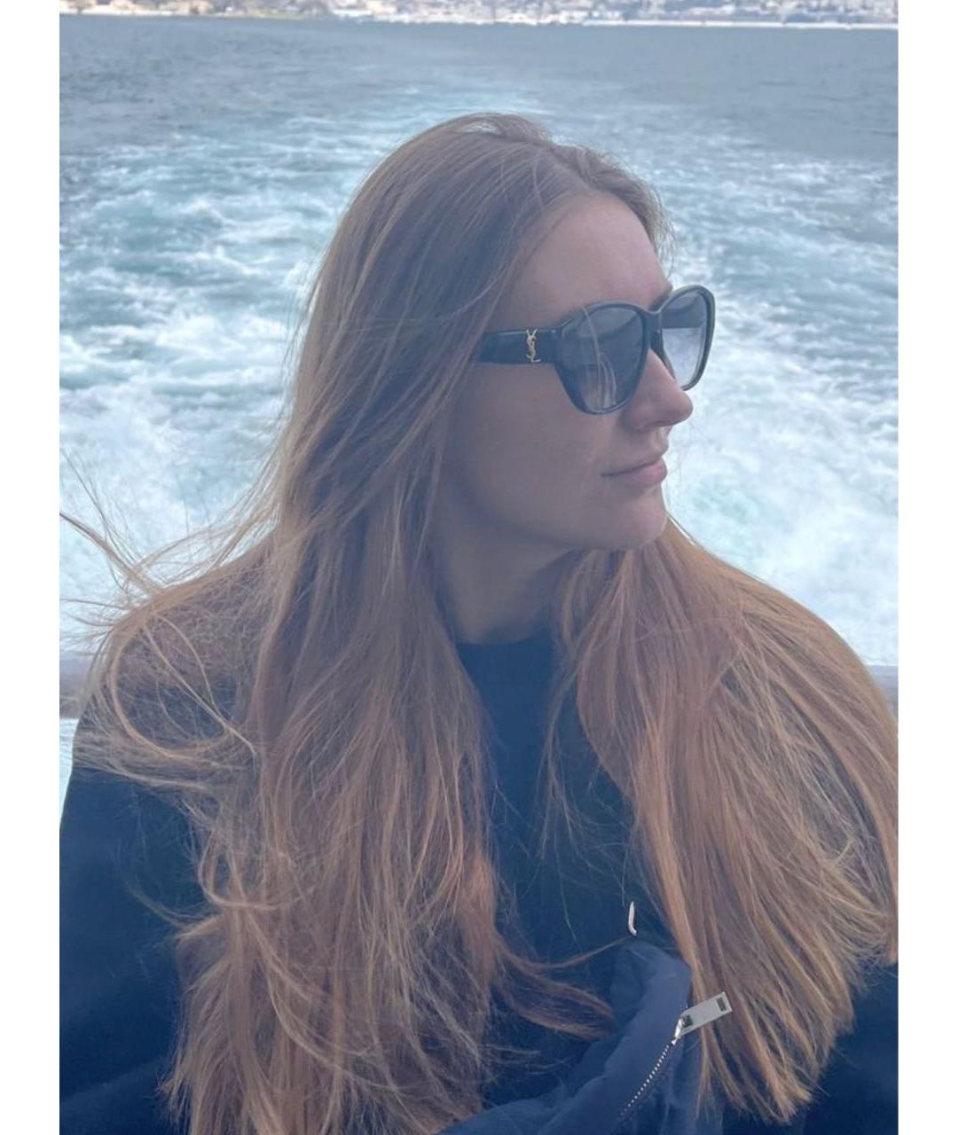 SAINT LAURENT Черные пластиковые солнцезащитные очки, фото 2