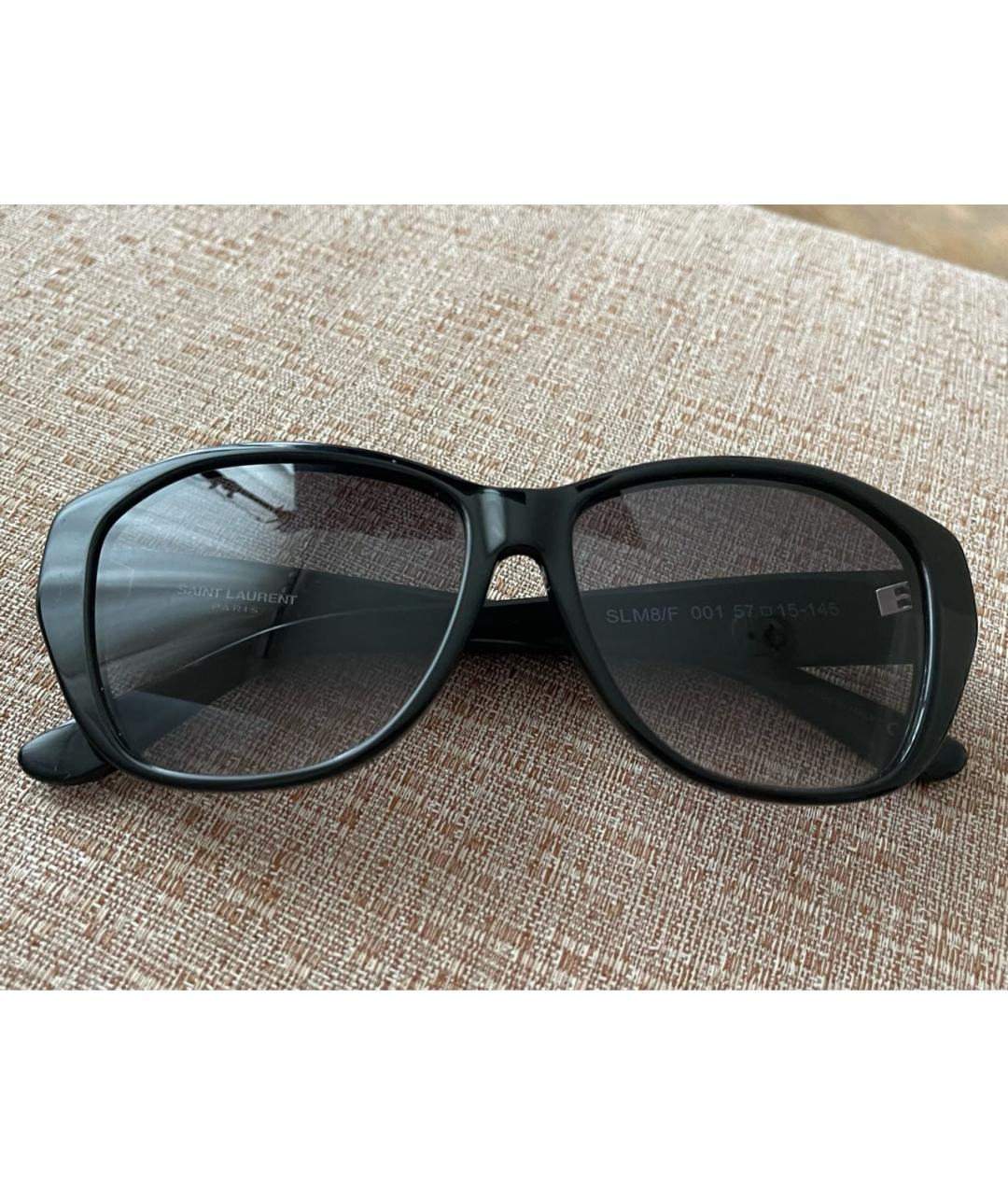 SAINT LAURENT Черные пластиковые солнцезащитные очки, фото 5