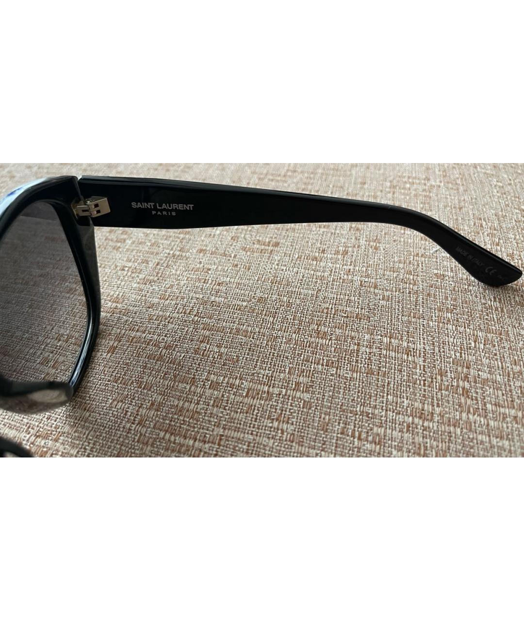 SAINT LAURENT Черные пластиковые солнцезащитные очки, фото 4