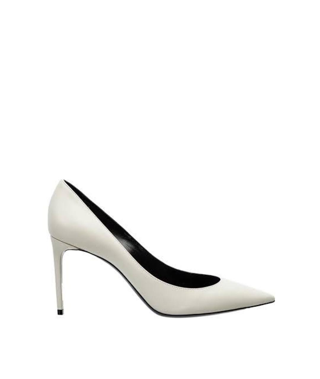 SAINT LAURENT Белые кожаные туфли, фото 8