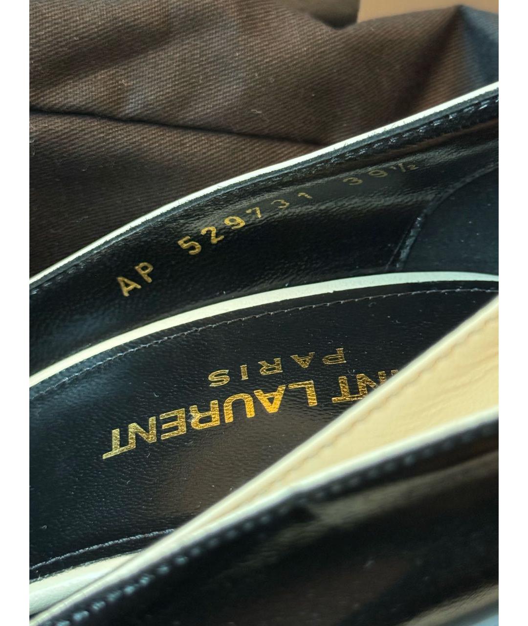 SAINT LAURENT Белые кожаные туфли, фото 7