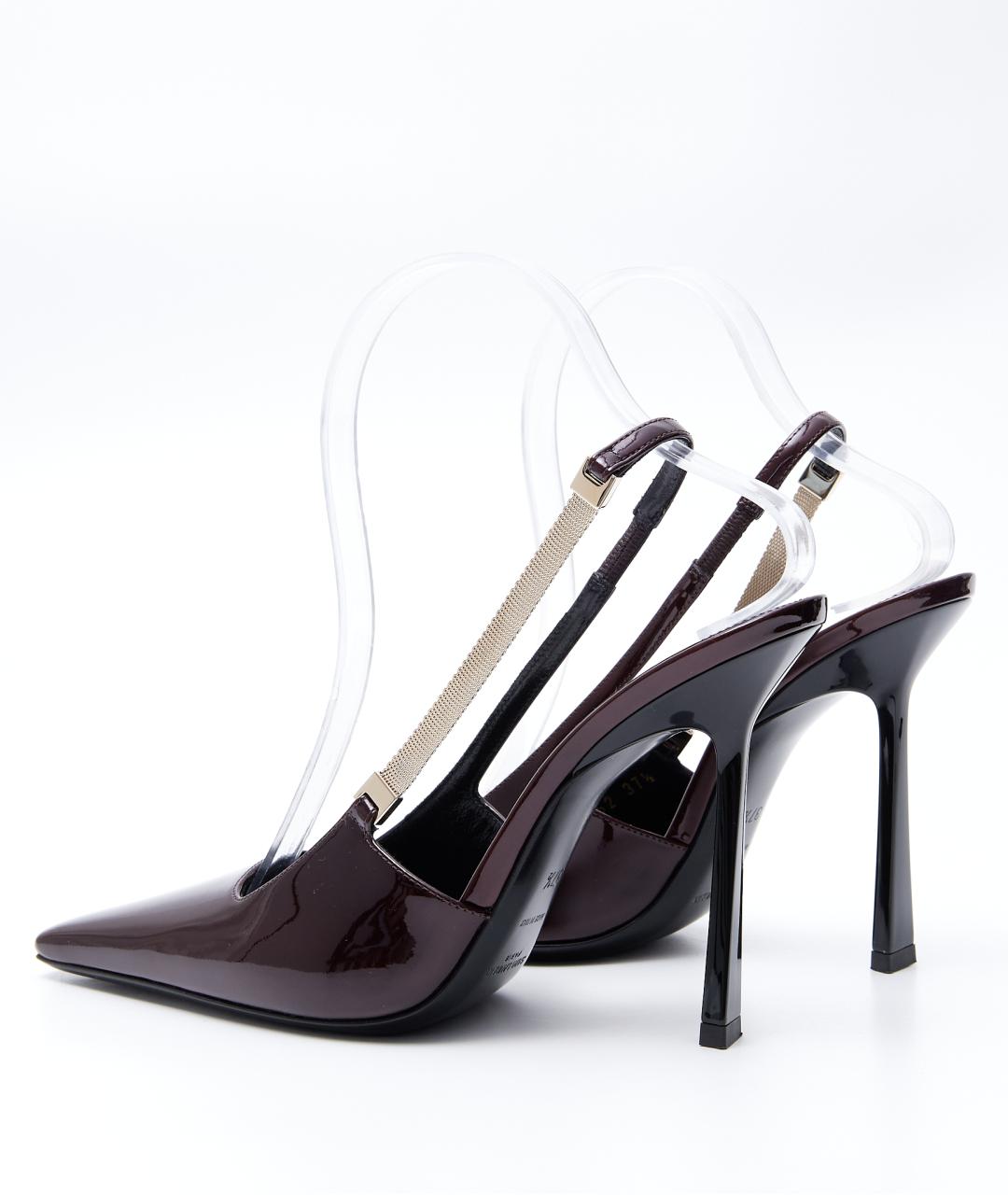 SAINT LAURENT Бордовые туфли из лакированной кожи, фото 3