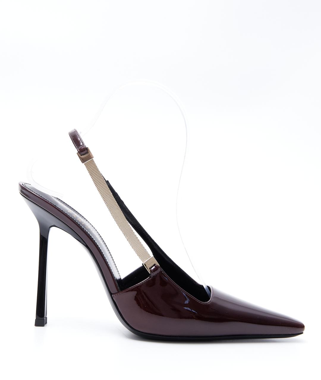 SAINT LAURENT Бордовые туфли из лакированной кожи, фото 1