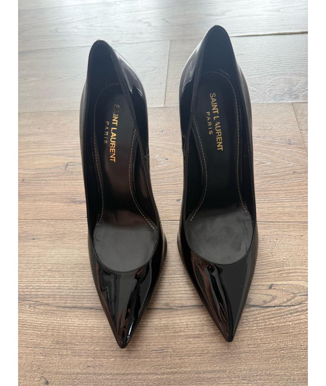 SAINT LAURENT Черные кожаные туфли, фото 2