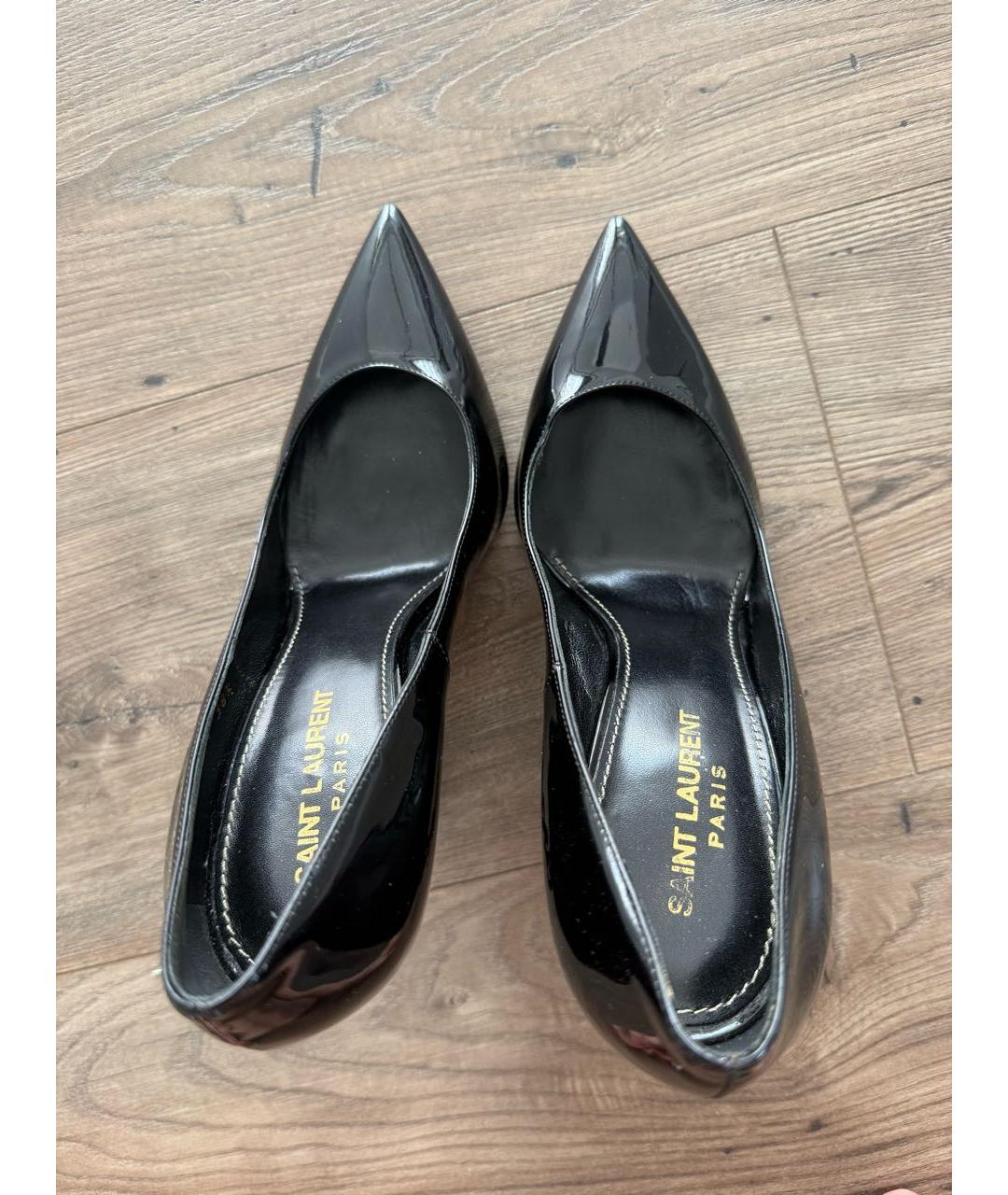 SAINT LAURENT Черные кожаные туфли, фото 3