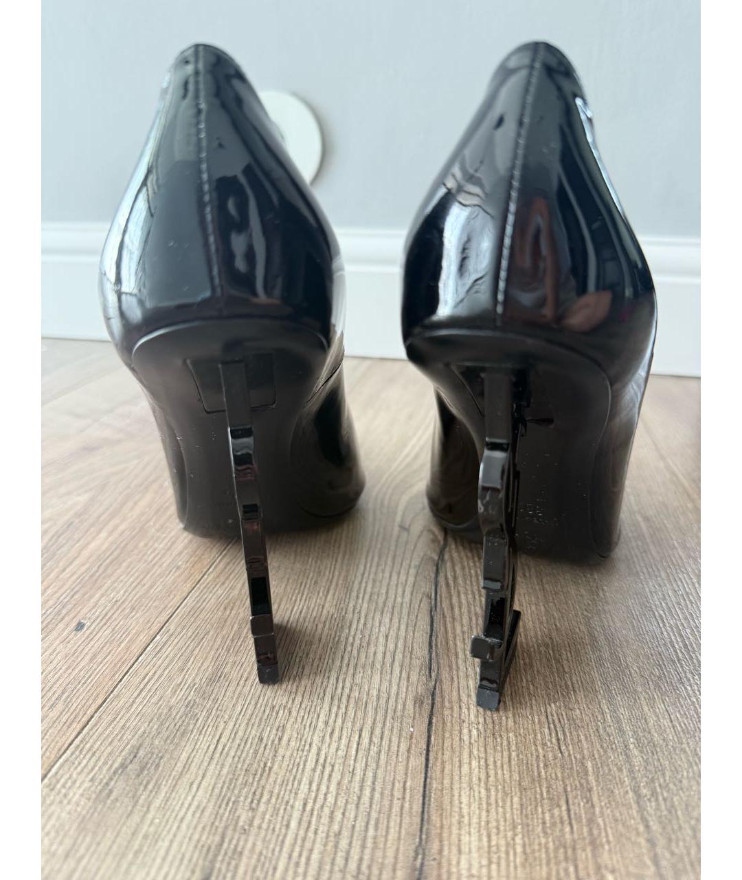 SAINT LAURENT Черные кожаные туфли, фото 4