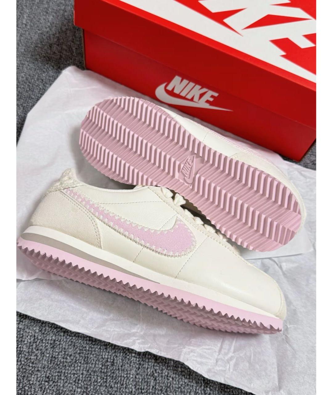 NIKE Белые кожаные кроссовки, фото 4