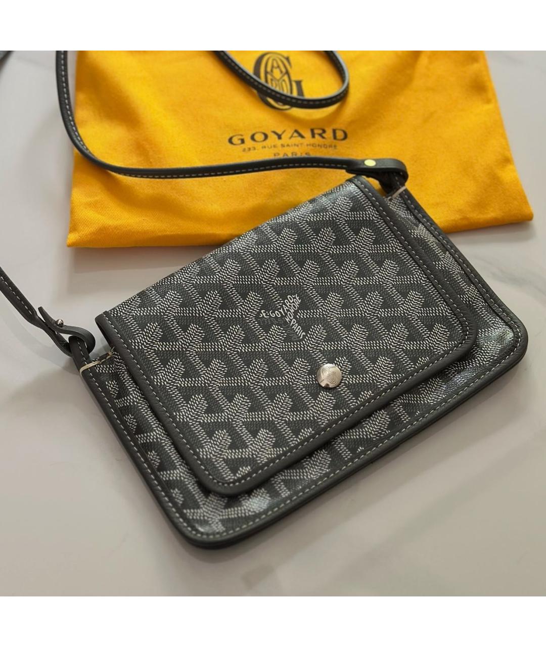 GOYARD Серая кожаная сумка через плечо, фото 4