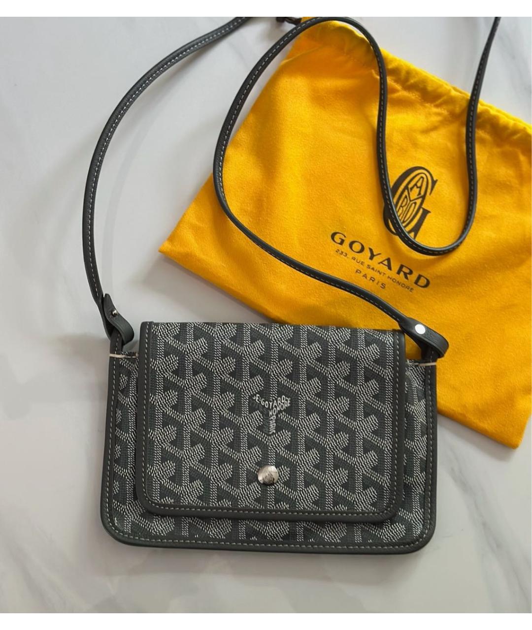 GOYARD Серая кожаная сумка через плечо, фото 3