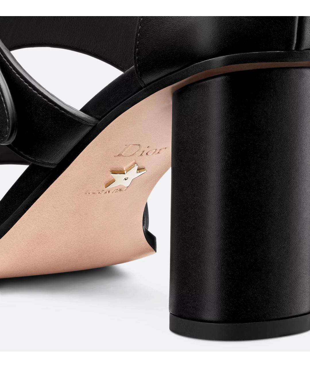 CHRISTIAN DIOR Черные кожаные босоножки, фото 7