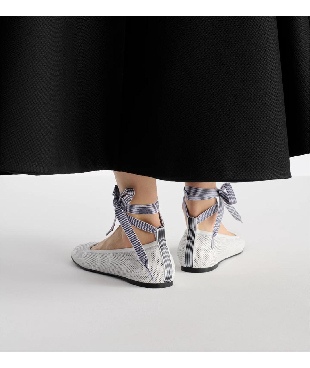CHRISTIAN DIOR Белые кожаные балетки, фото 5