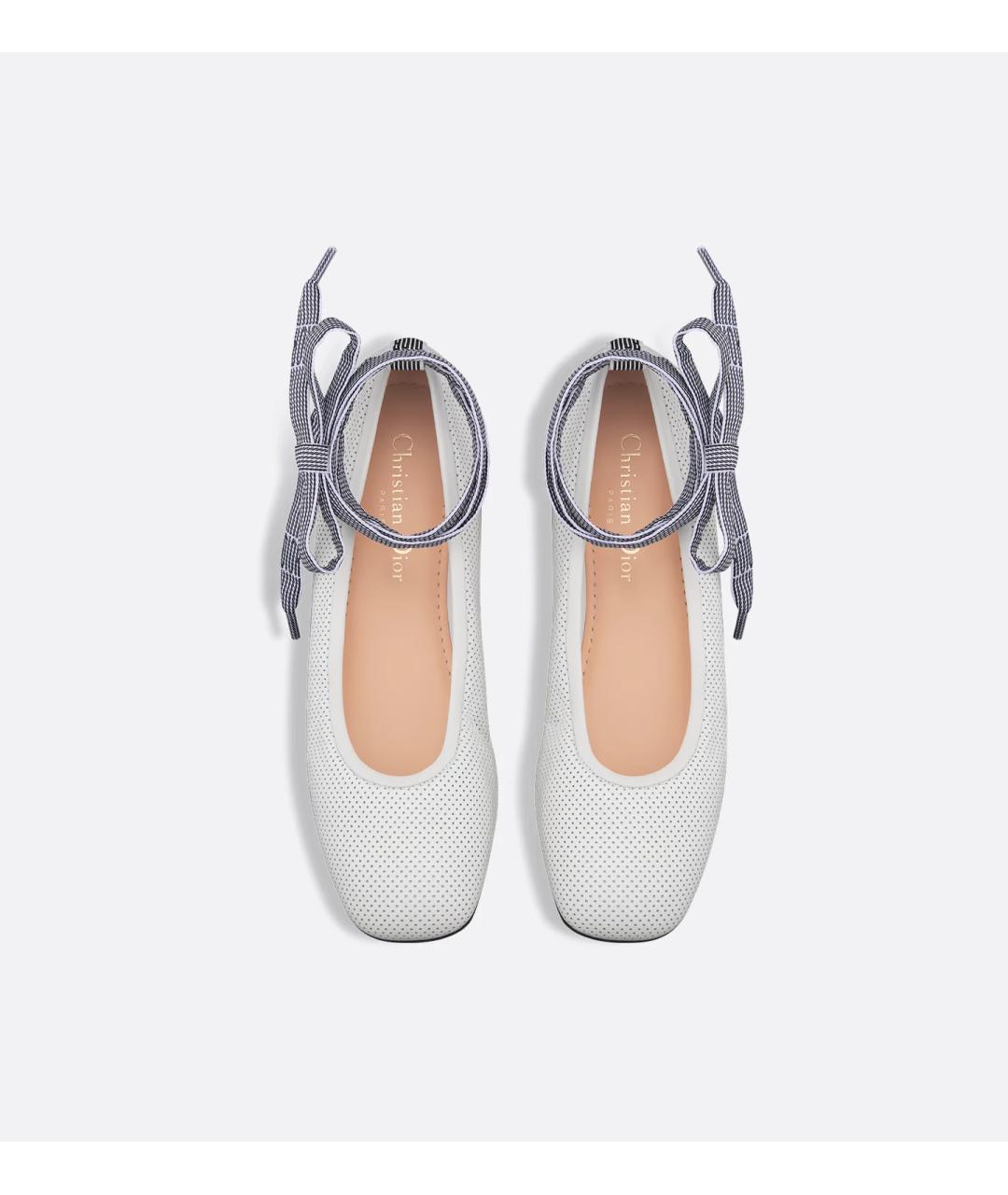 CHRISTIAN DIOR Белые кожаные балетки, фото 3