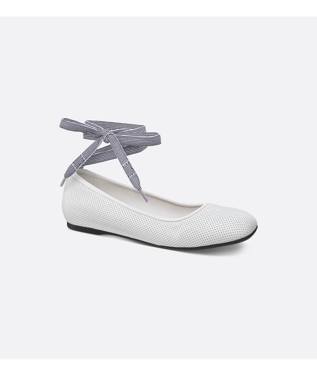CHRISTIAN DIOR Белые кожаные балетки, фото 2
