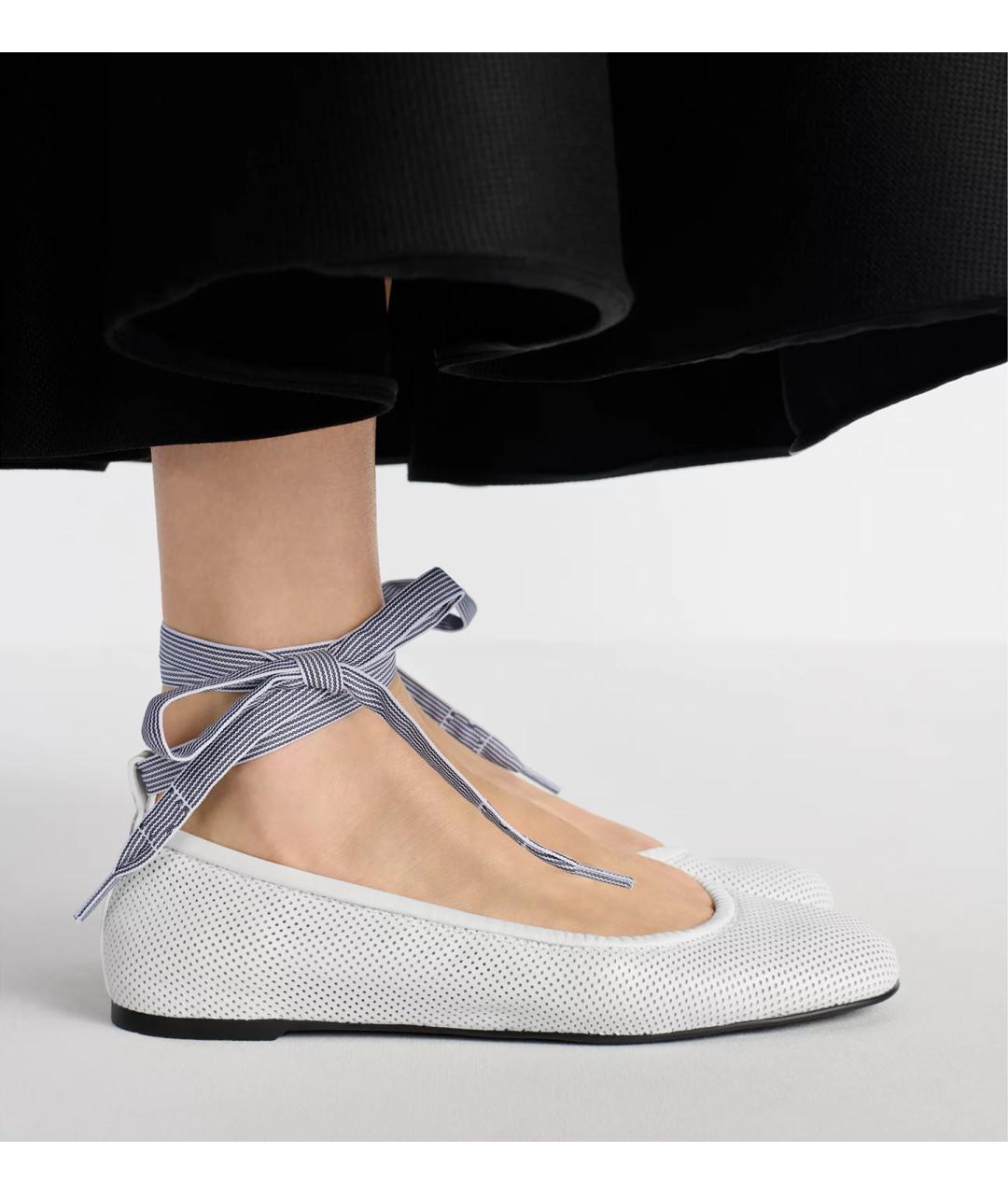 CHRISTIAN DIOR Белые кожаные балетки, фото 4