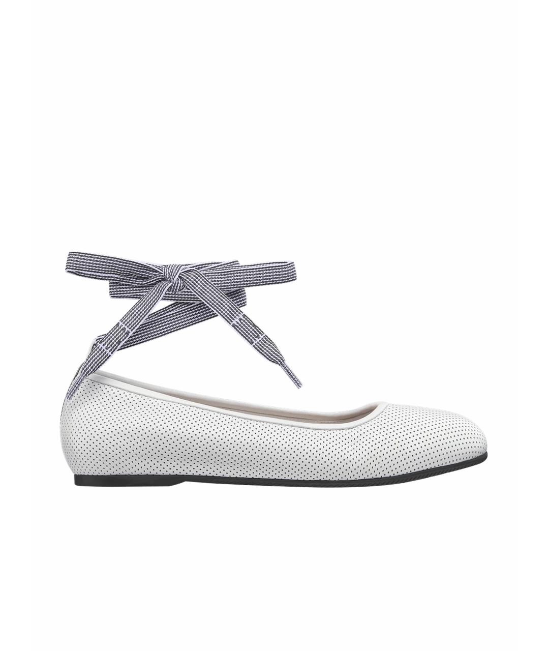 CHRISTIAN DIOR Белые кожаные балетки, фото 1