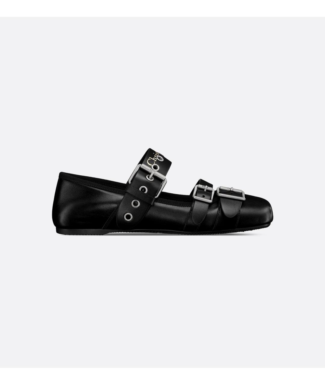 CHRISTIAN DIOR Черные кожаные балетки, фото 4