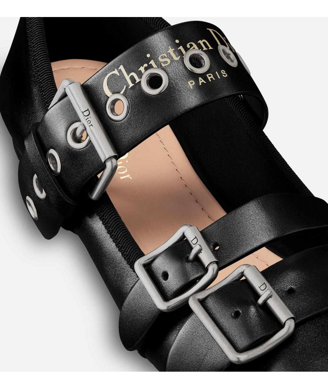 CHRISTIAN DIOR Черные кожаные балетки, фото 3