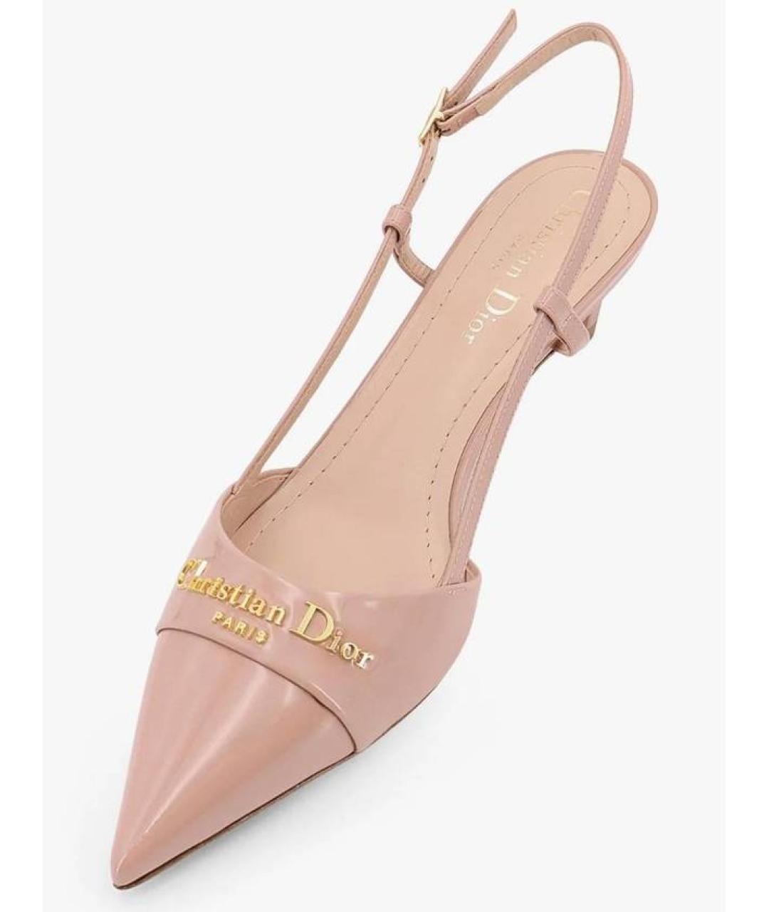 CHRISTIAN DIOR Бежевые кожаные туфли, фото 3