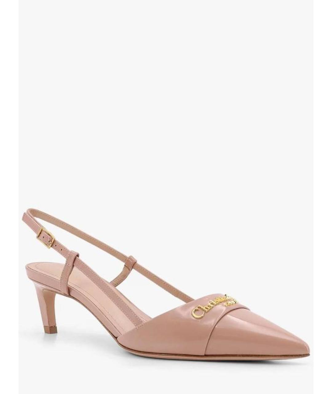 CHRISTIAN DIOR Бежевые кожаные туфли, фото 2