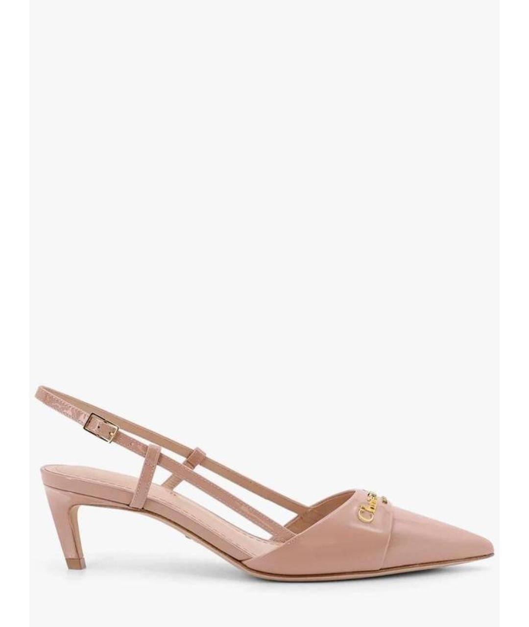 CHRISTIAN DIOR Бежевые кожаные туфли, фото 4