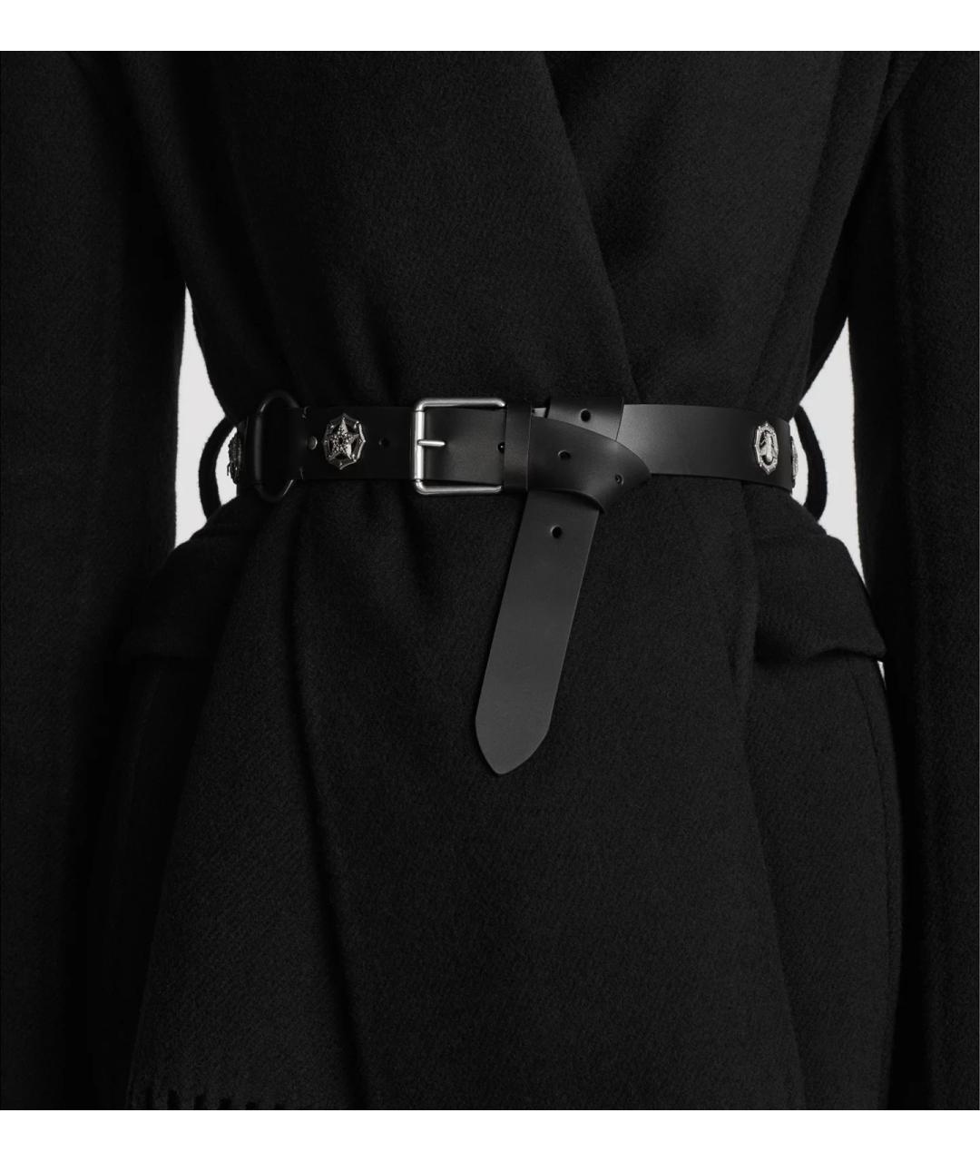 CHRISTIAN DIOR Черный кожаный ремень, фото 2