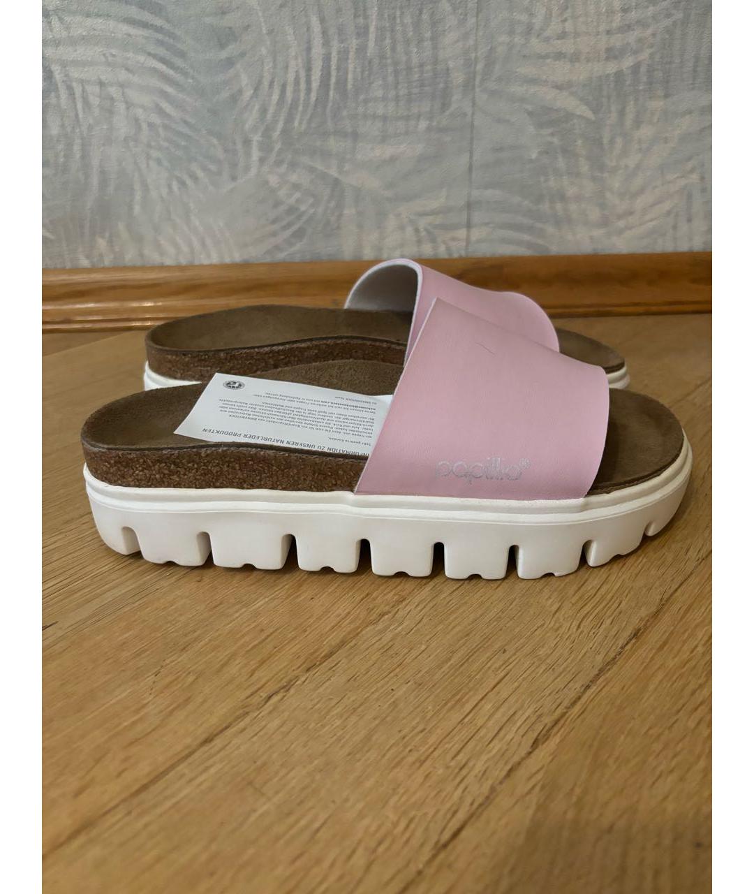 BIRKENSTOCK Розовые шлепанцы из искусственной кожи, фото 6