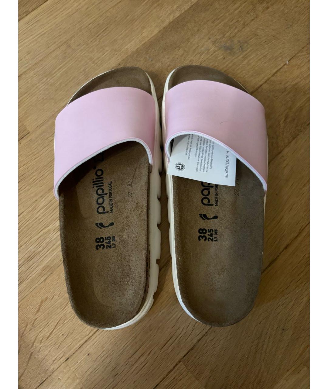 BIRKENSTOCK Розовые шлепанцы из искусственной кожи, фото 3