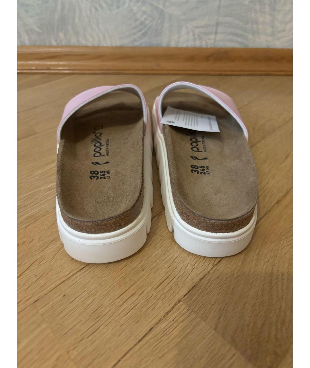 BIRKENSTOCK Розовые шлепанцы из искусственной кожи, фото 4