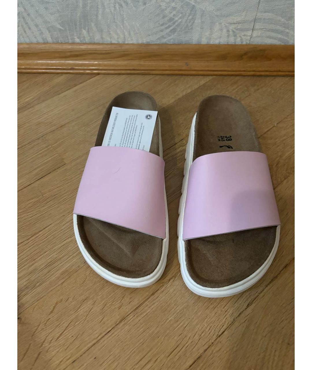 BIRKENSTOCK Розовые шлепанцы из искусственной кожи, фото 2