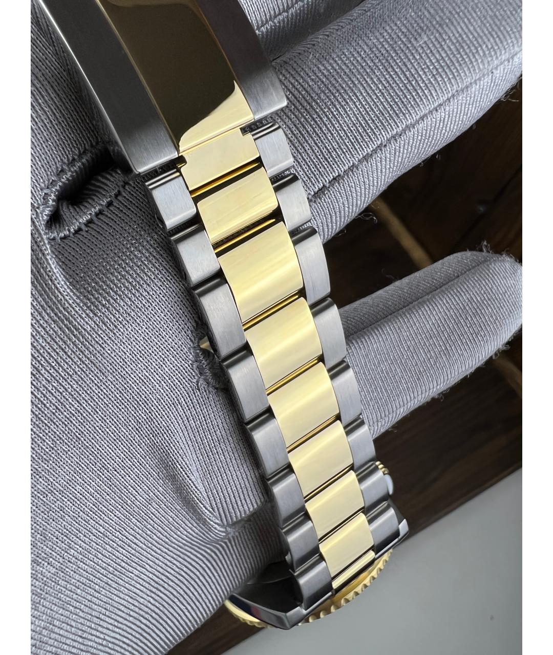 ROLEX Черные часы из желтого золота, фото 9