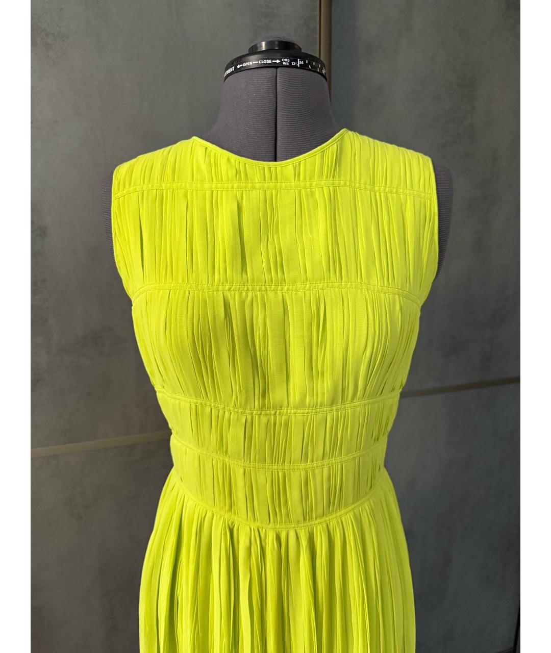 BLUMARINE Желтое полиэстеровое коктейльное платье, фото 8