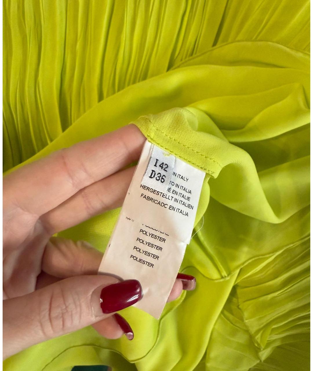 BLUMARINE Желтое полиэстеровое коктейльное платье, фото 5