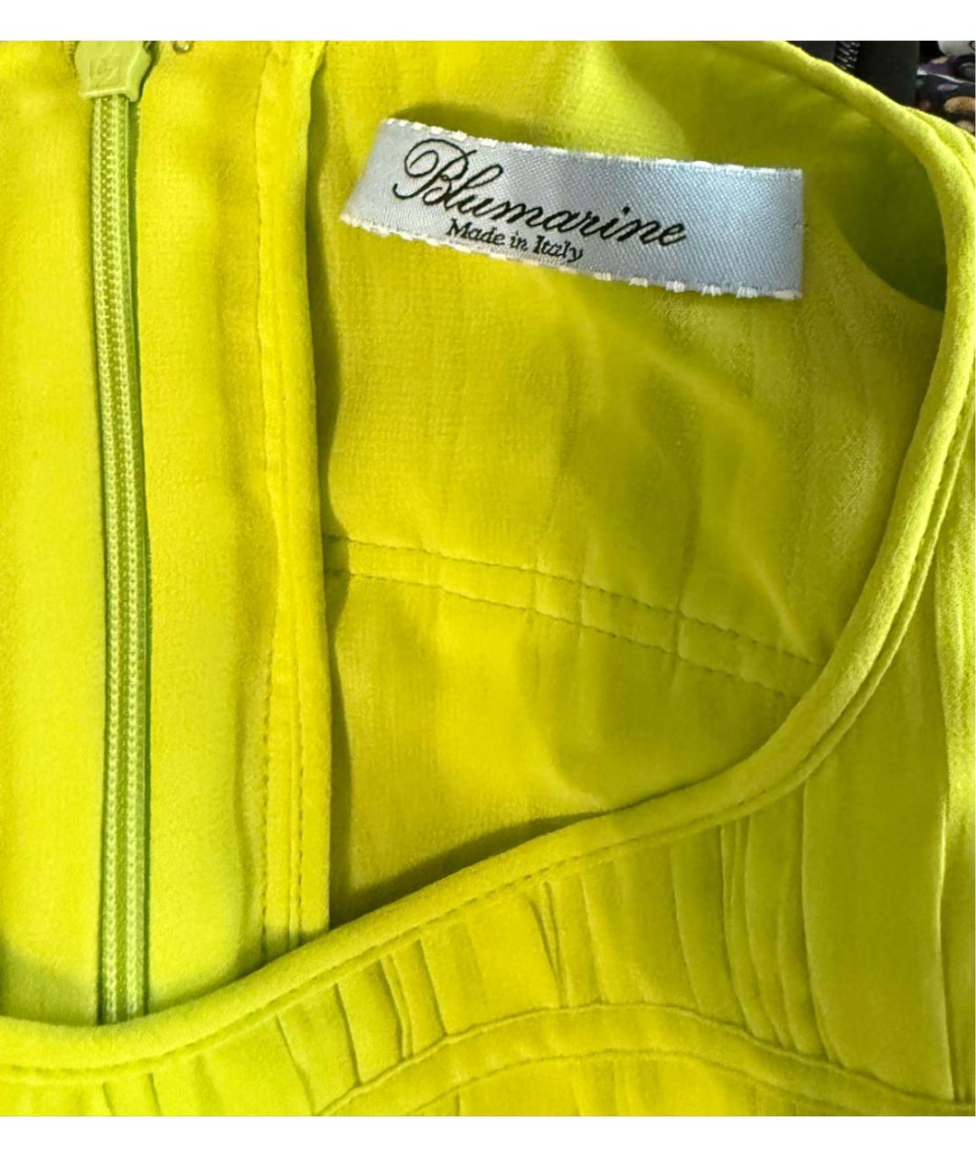 BLUMARINE Желтое полиэстеровое коктейльное платье, фото 6