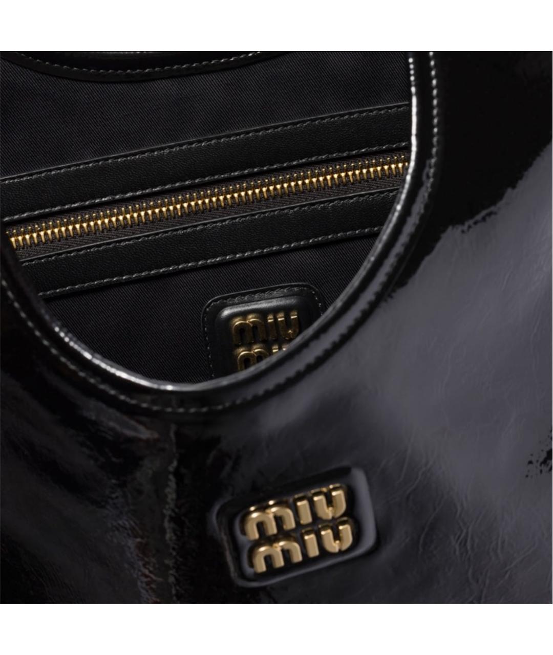 MIU MIU Черная кожаная сумка тоут, фото 4