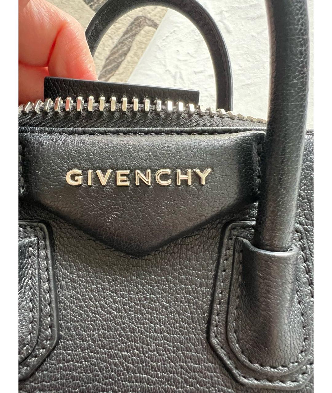 GIVENCHY Черная кожаная сумка тоут, фото 7