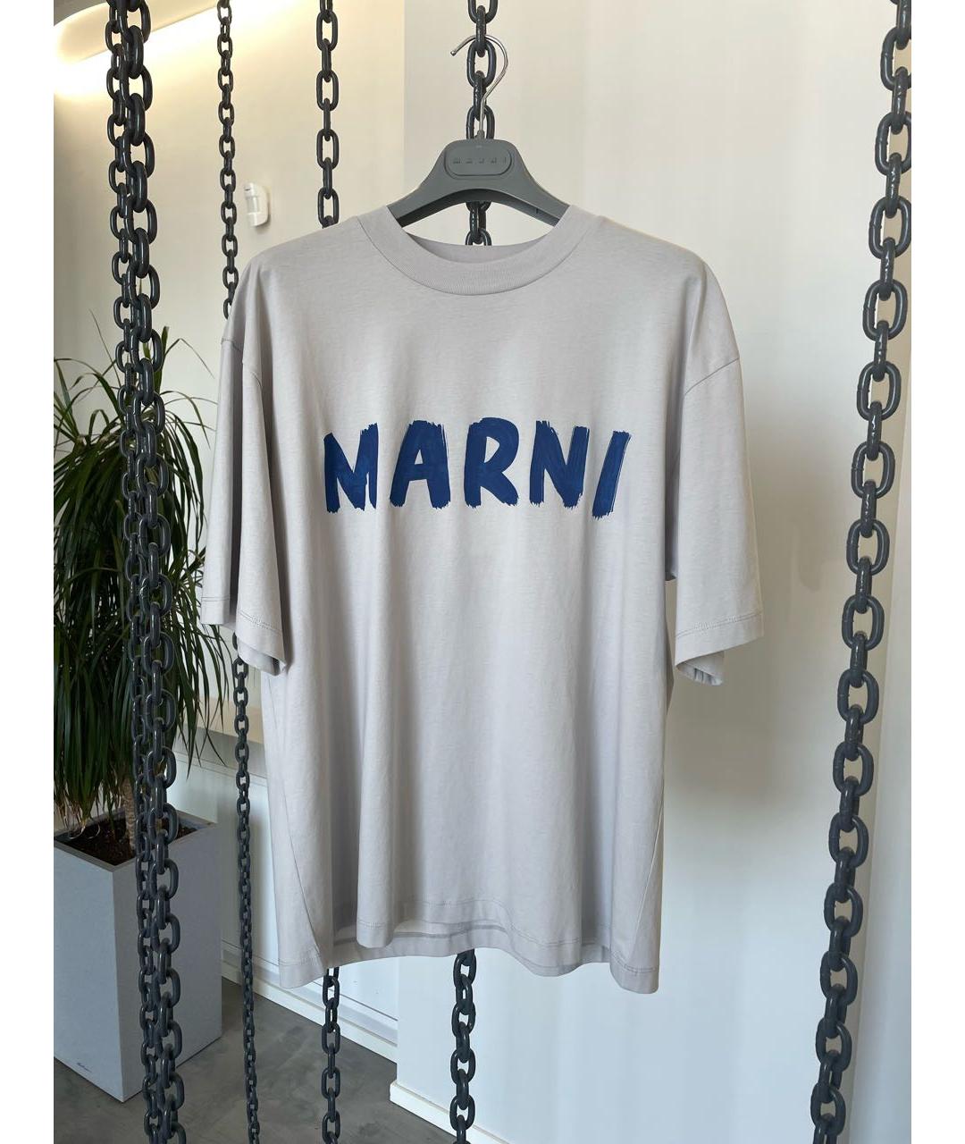 MARNI Серая хлопковая футболка, фото 2